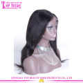 Factory direct sale long black straight virgin peruvian human hair wig cheap lace front wig with baby hair
